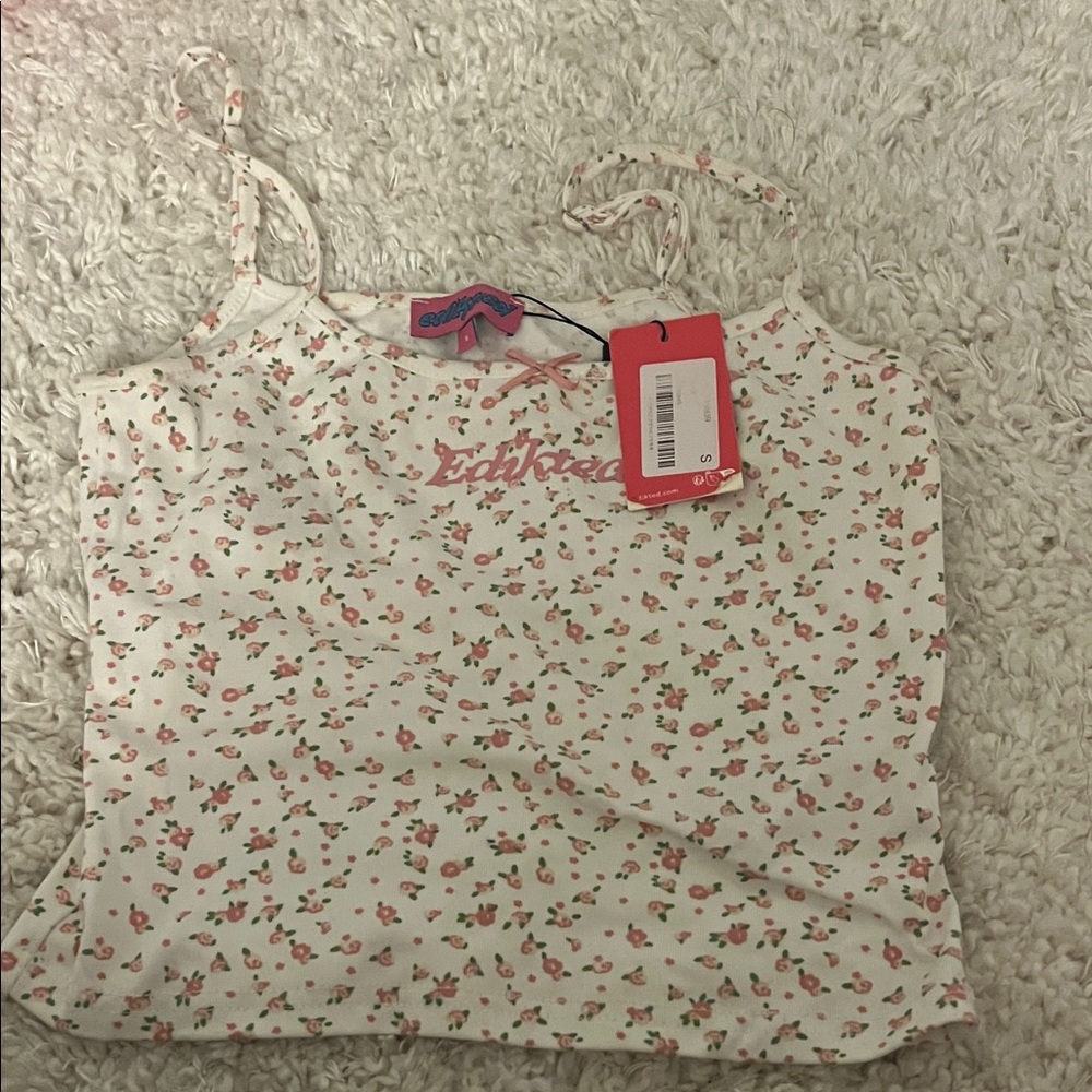 NWT Edikted Pink Floral Tank Top sz S
